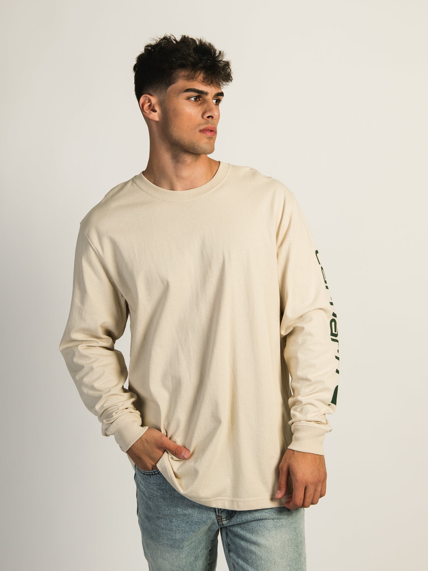 Carhartt Signature Long Sleeve T-Shirt for Men - Durable Cotton Work Shirt for Construction, Outdoor & Casual Wear