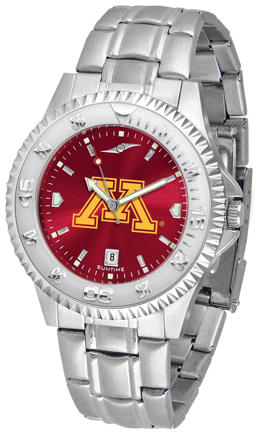 Minnesota Gophers Men's Steel Watch with Anochrome Dial - Durable Competitor Sports Watch for Game Day, Campus Life & Outdoor Activities