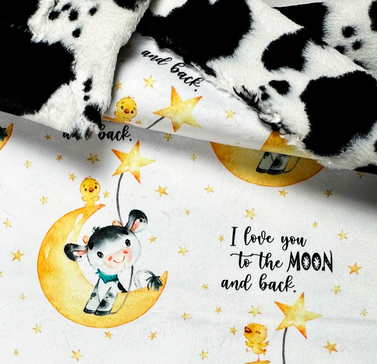 Luxe Cuddle Baby Blanket Set - 30x42 Soft Blanket with 12x20 Pillowcase - Moon and Stars Design - Perfect for Nursery, Swaddling & Photo Shoots
