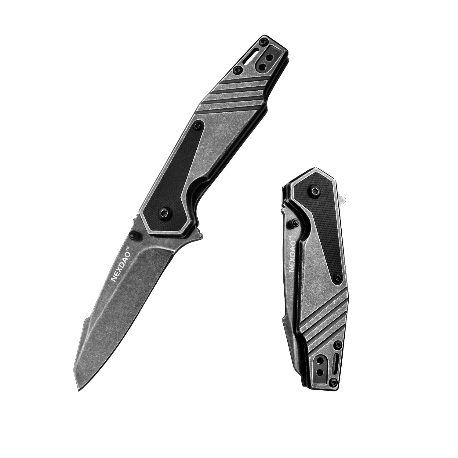 Premium Folding Pocket Knife - 8Cr14MoV Stainless Steel Blade, G10 & Steel Handle, 2-Position Clip - Perfect for Camping, Hiking, Survival & Everyday Carry (EDC)