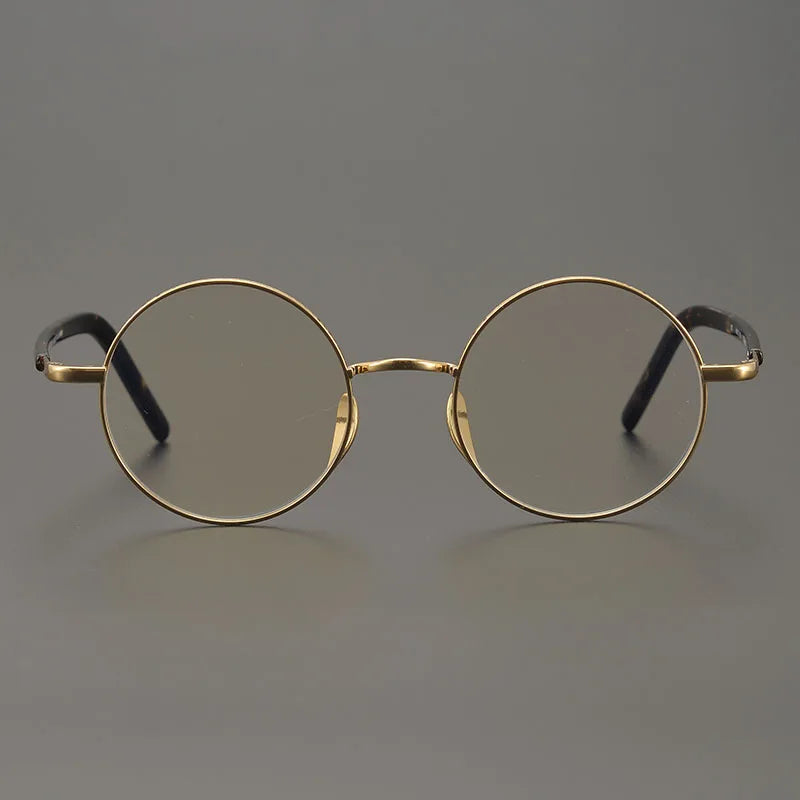 Aimee Unisex Full Rim Round Titanium Eyeglasses Frame 2085 - Lightweight Durable Glasses for Men & Women - Perfect for Reading, Work, and Daily Wear