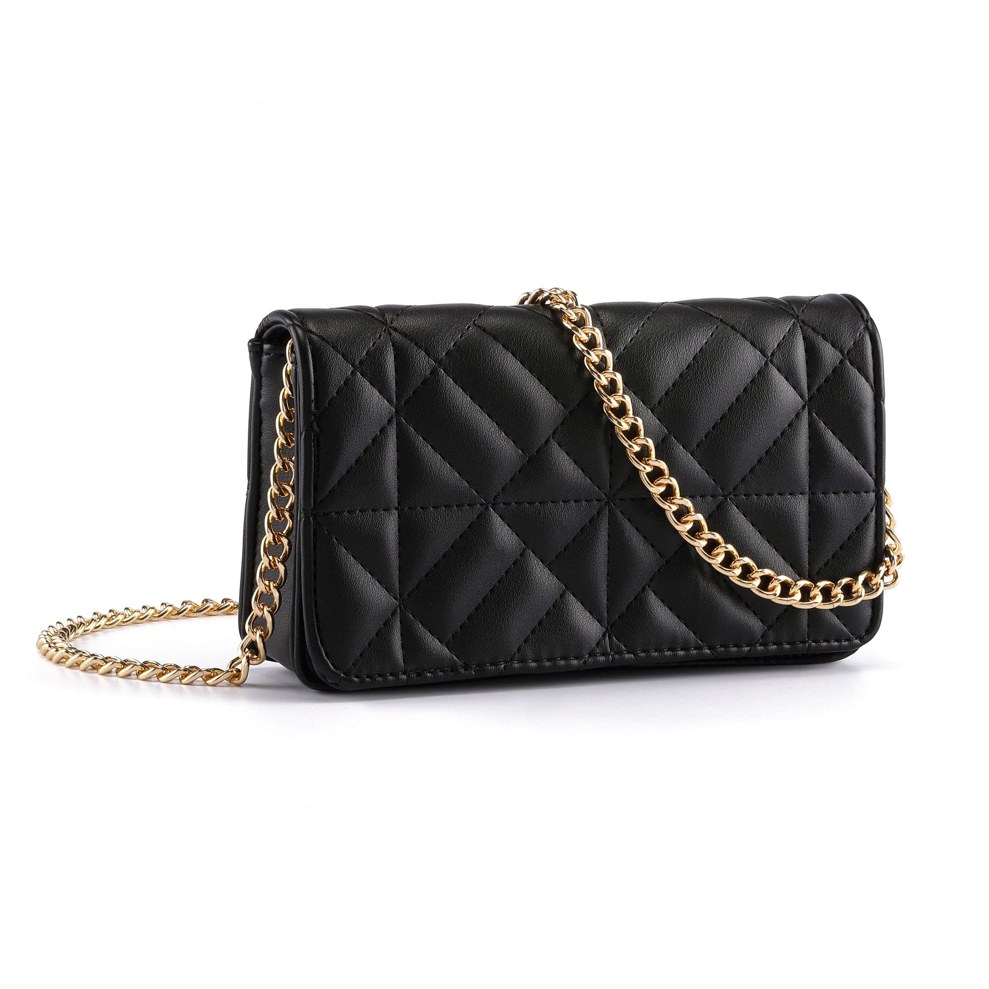 Women's Small Quilted Crossbody Bag with Gold Chain - Perfect for Daily Use & Evening Out