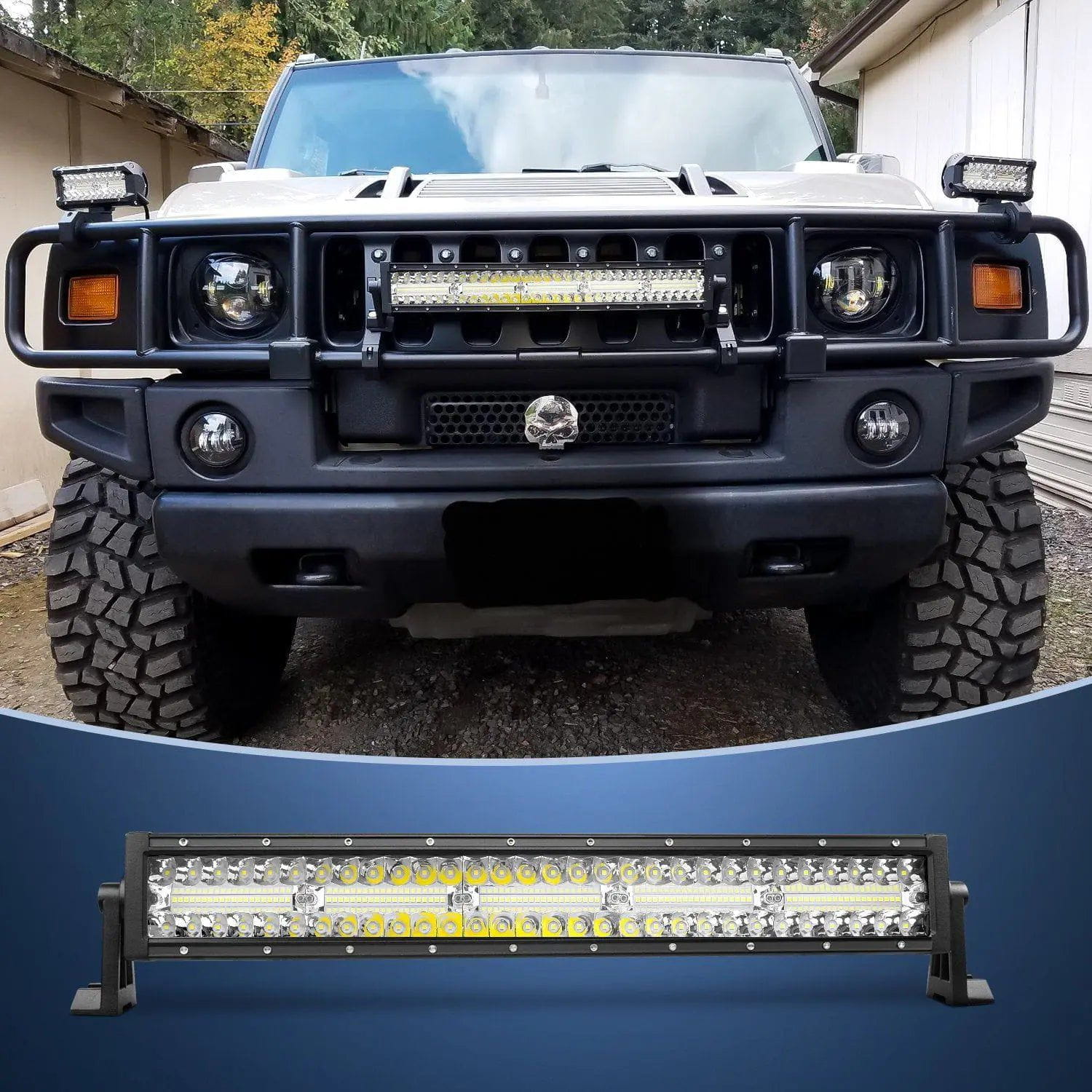 22 Inch 480W Triple Row LED Light Bar - Spot & Flood Combo for Off-Road Trucks, ATVs, UTVs, Boats & Marine Vehicles - Waterproof & Dustproof for Outdoor Adventures