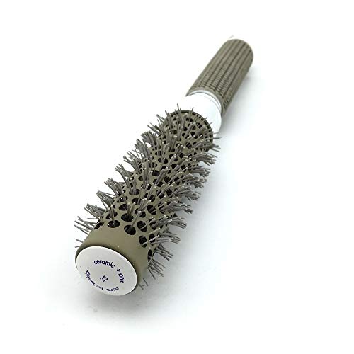 25mm Ceramic Iron Radial Round Comb - Professional Hair Styling Brush for Barber & Salon Use - Perfect for Blowouts, Curling & Smoothing Hair