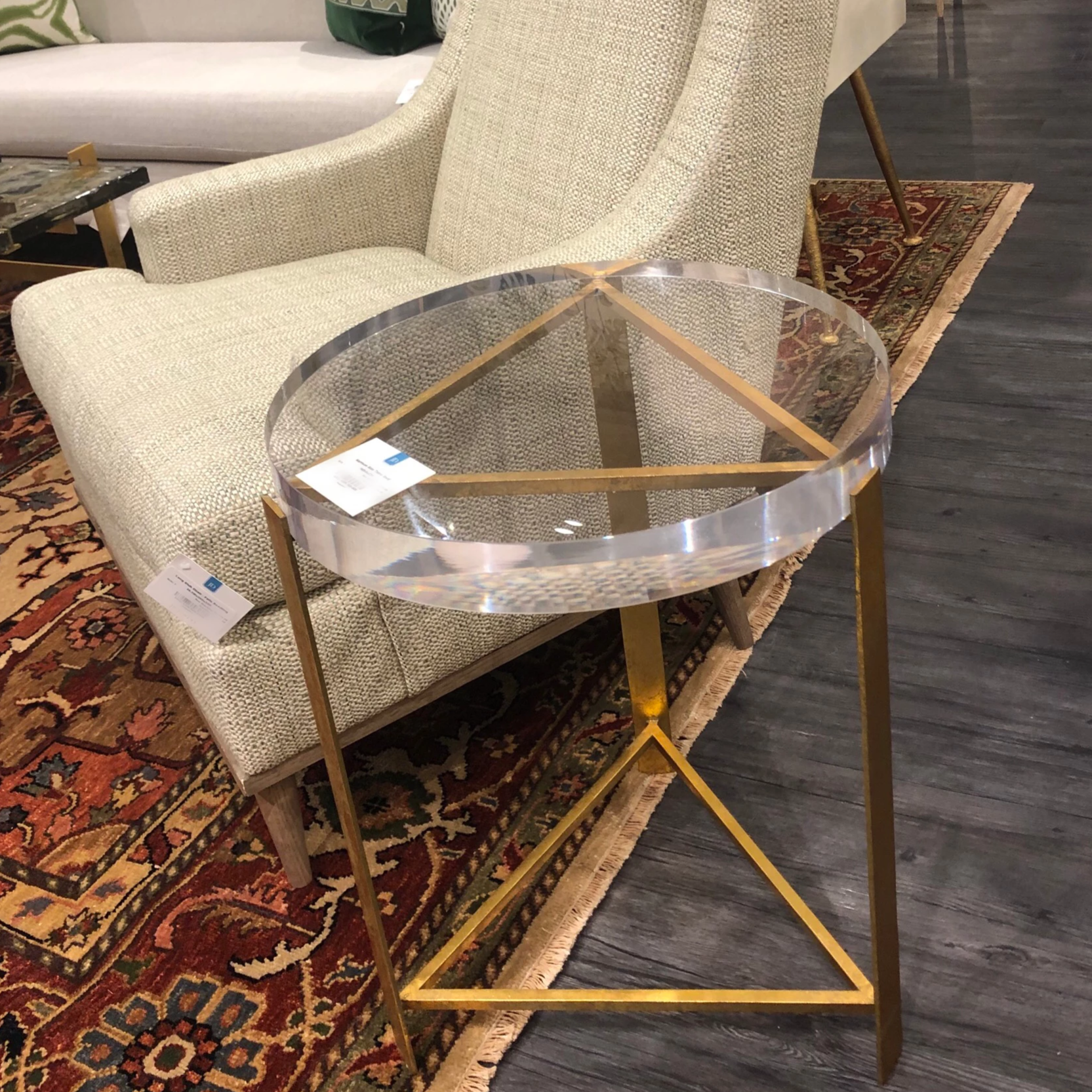 Harrison Side Table Gold Leaf - Elegant Accent Table for Living Room, Bedroom, or Office Decor - Perfect for Displaying Lamps, Books, and Home Decor
