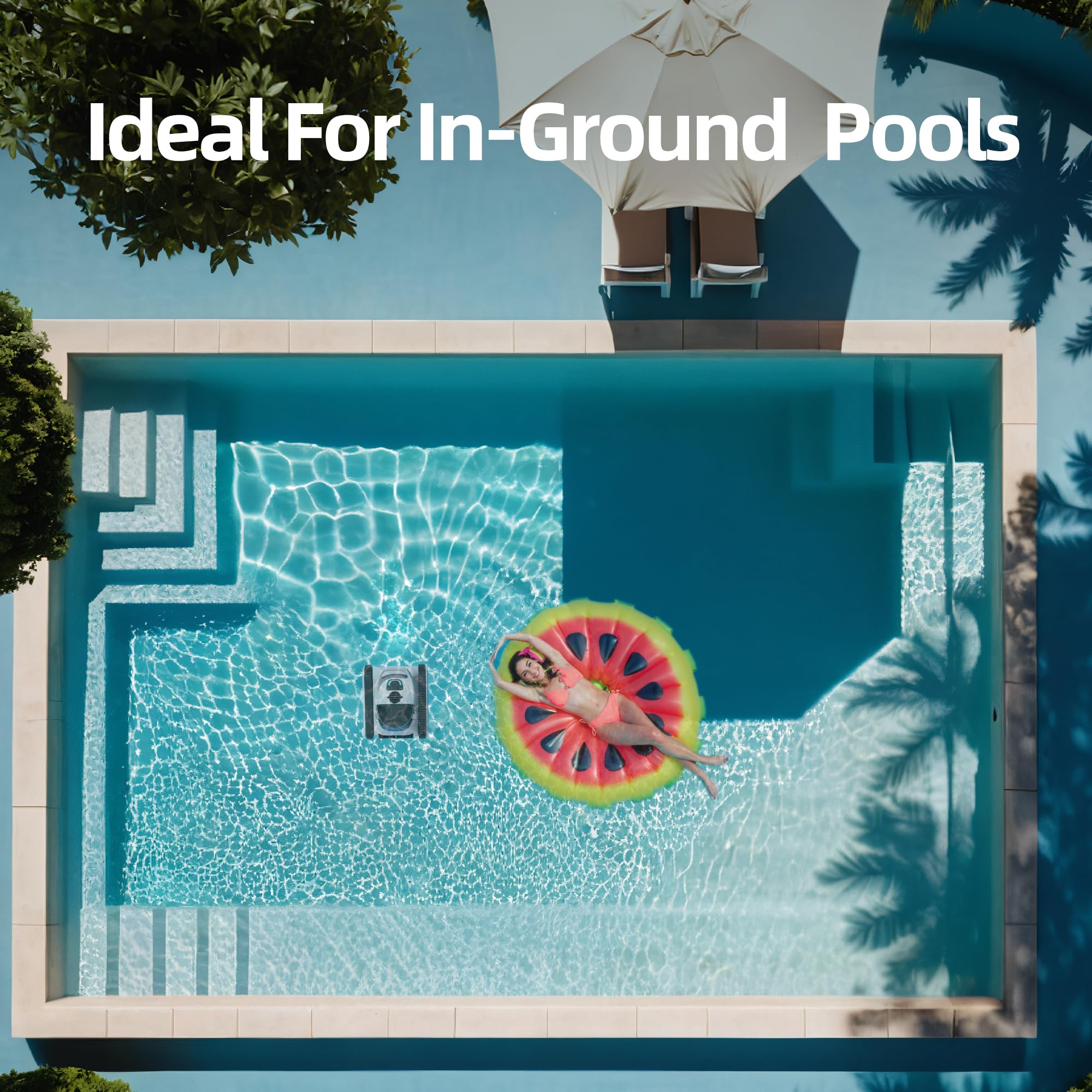 2024 Upgraded Cordless Robotic Pool Cleaner - Powerful Suction, 2.5H Runtime, Wall Climbing & Smart Navigation for In-Ground & Above Ground Pools | Perfect for Weekly Maintenance & Seasonal Pool Cleaning