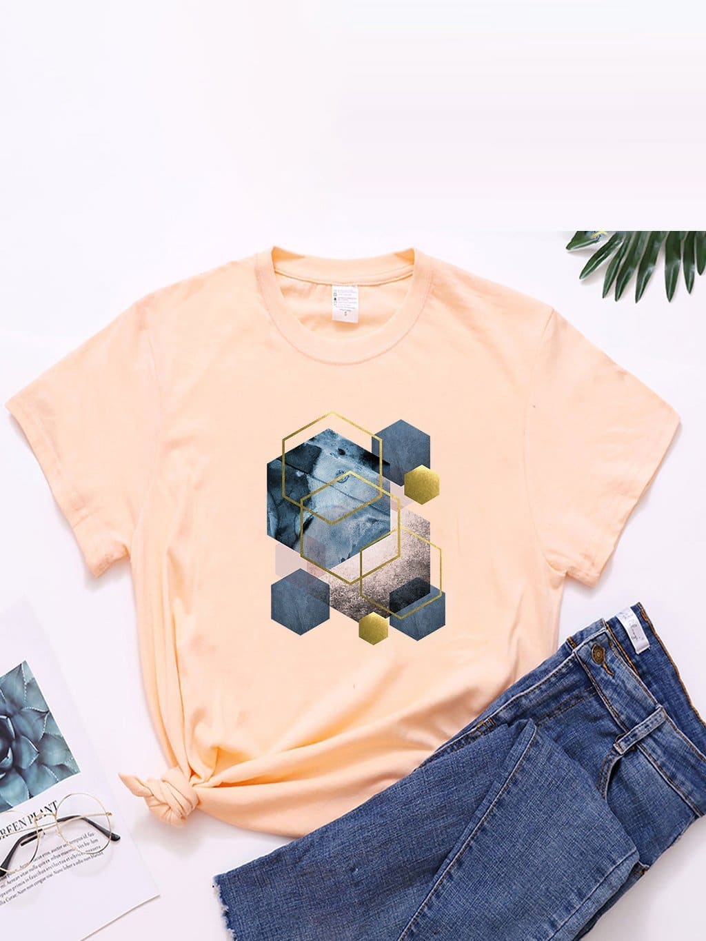 Lovevop Women's Crew Neck Casual Loose Fit Pullover T-Shirt - Soft Comfortable Everyday Wear for Work, Travel & Relaxation