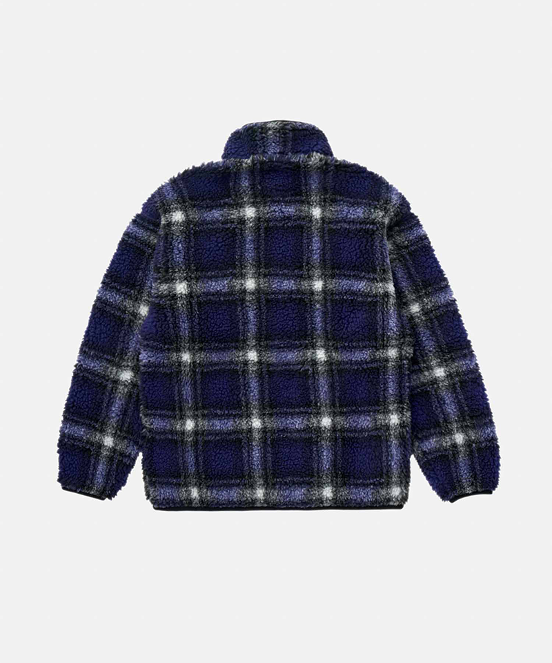 Stylish Shadow Plaid Sherpa Jacket for Men & Women - Warm Winter Fleece Lined Coat - Perfect for Outdoor Adventures, Casual Wear & Cold Weather Fashion