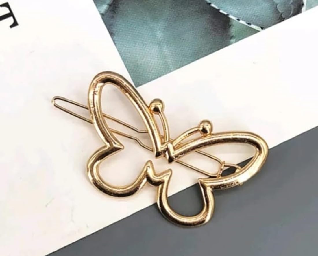 Minimalist Gold Metal Hair Clips - Geometric Shapes for Women