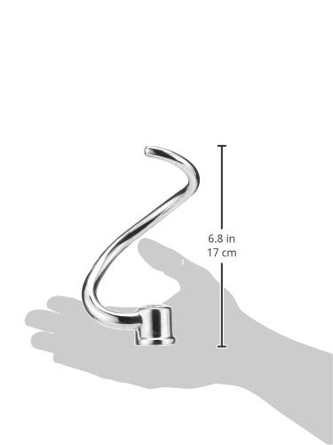 KitchenAid KSMC7QDH Stainless Steel Dough Hook Attachment - Compatible with 7 & 8 Quart Commercial Stand Mixers - Perfect for Baking Bread, Pizza Dough & Pastries