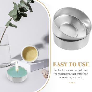 ARTIBETTER 500pcs Silver Aluminum Tea Light Tins - Empty Candle Containers for DIY Candle Making, Wedding Decor, Party Favors & Home Aromatherapy Supplies
