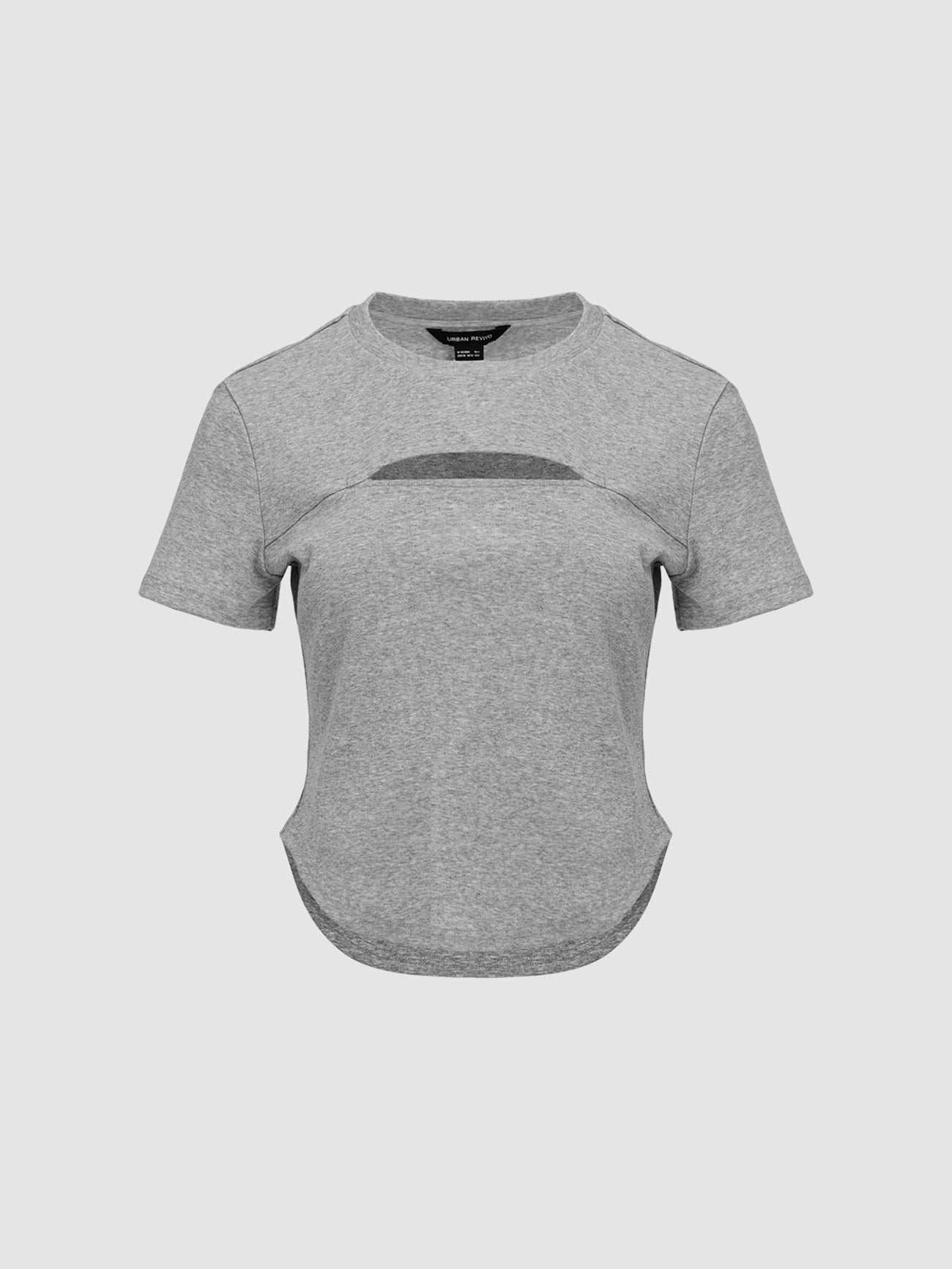 Cut Out Crew Neck Straight T-Shirt for Women - Casual Basic Tee for Everyday Wear | Perfect for Layering, Street Style & Lounge Outfits