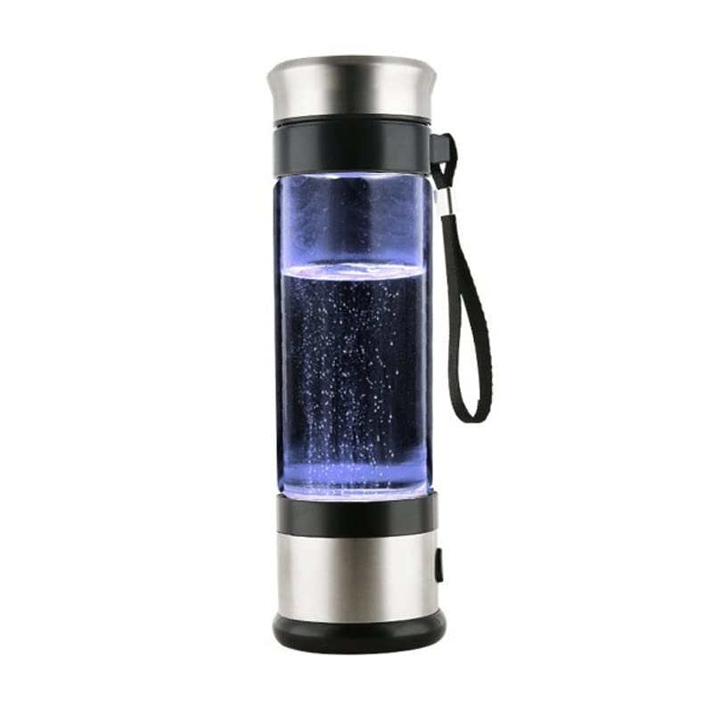 Portable Hydrogen Water Bottle - USB Rechargeable Alkaline Water Ionizer Generator with Glass Flask | Hydrogen Rich Water Maker for Anti-Aging & Antioxidant Benefits | Perfect for Travel, Gym, and Daily Hydration