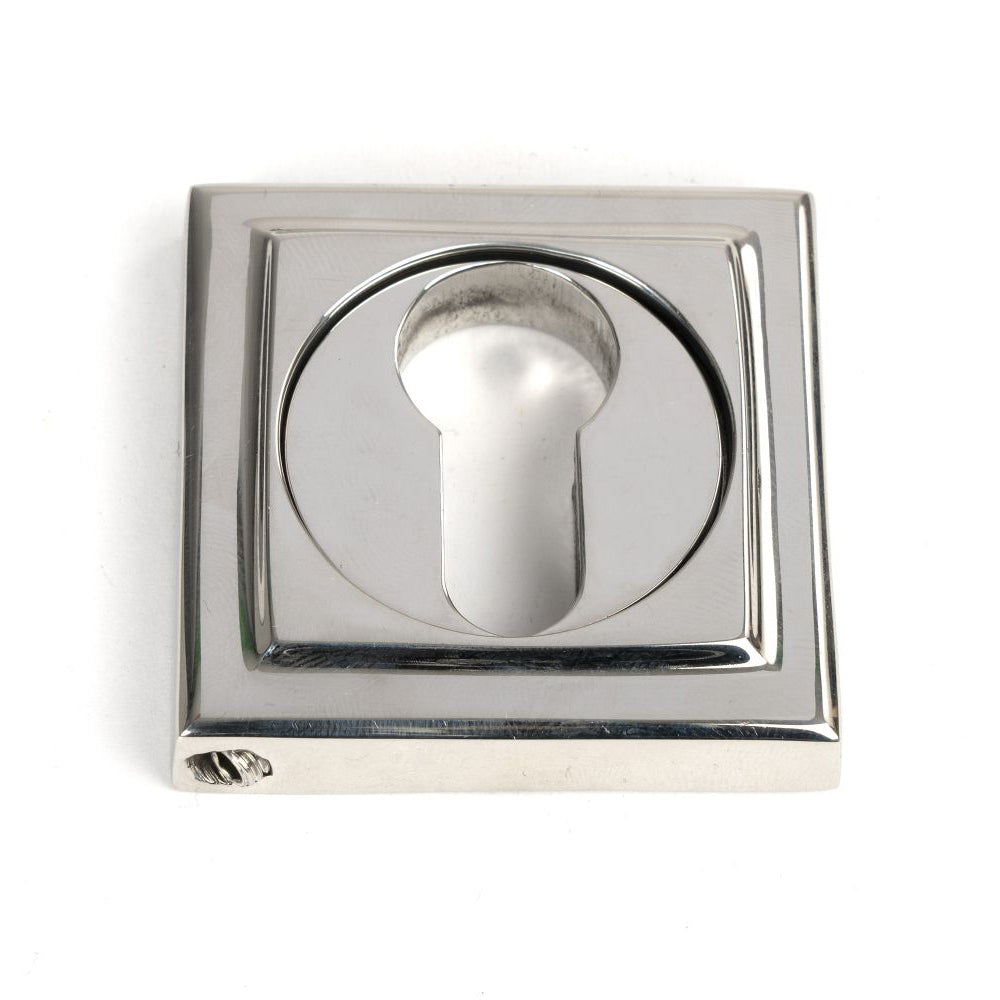 Polished Stainless Steel Concealed Square Euro Escutcheon Plate - Modern Door Hardware for Interior & Exterior Doors | Perfect for Home, Office, and Commercial Spaces