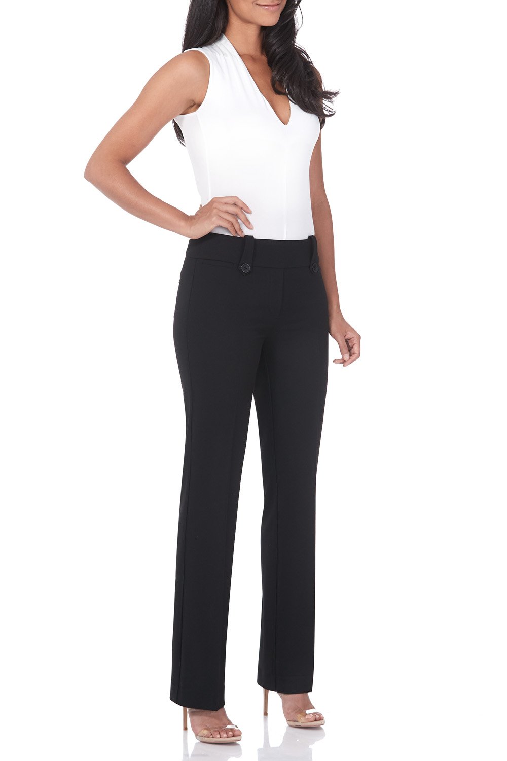 Rekucci Women's Stretch Bootcut Pants with Tummy Control - Smart Desk to Dinner Comfort for Work & Casual Wear