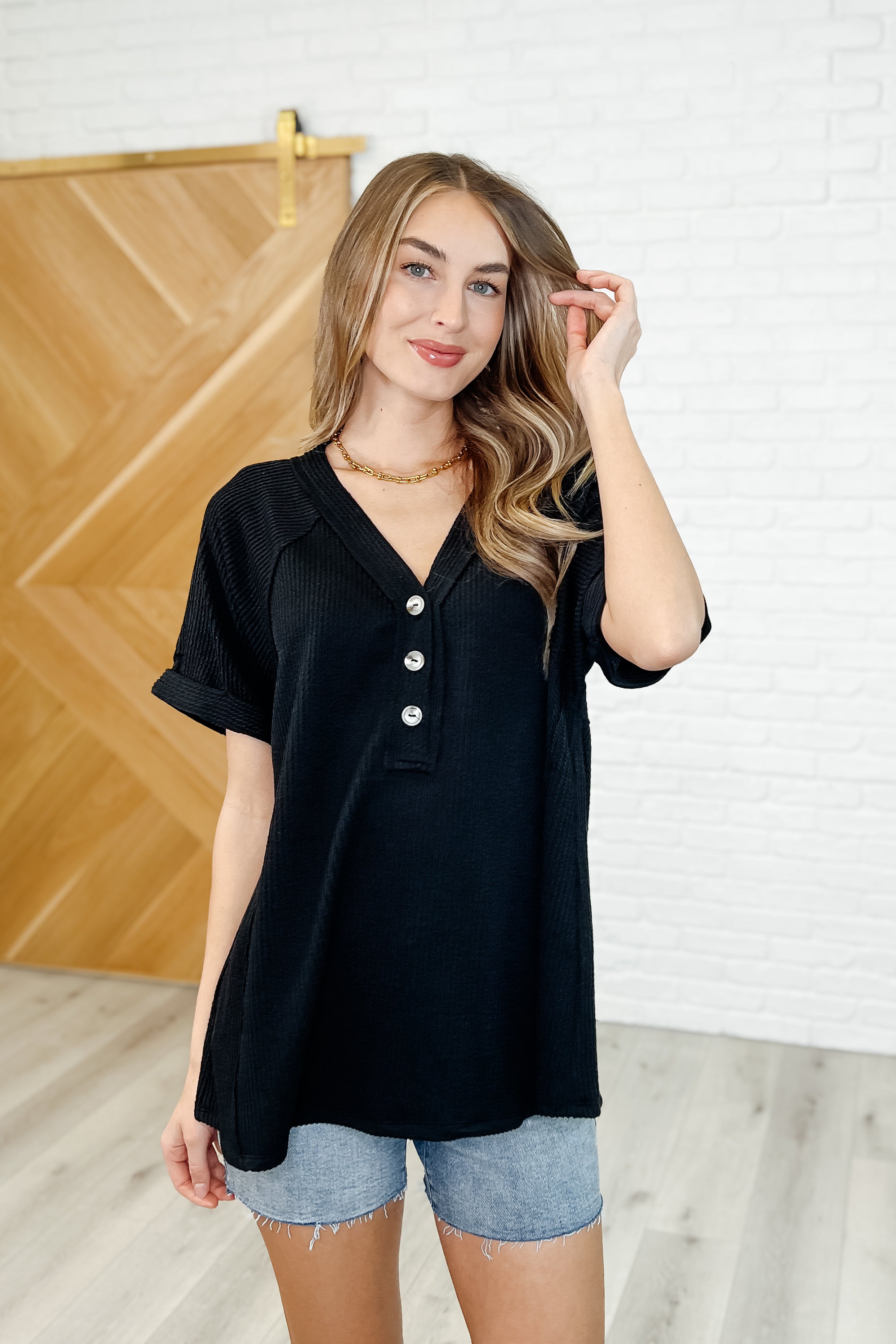 Plain and Sassy V Neck Tee in Black - Women's Casual Basic T-Shirt for Everyday Wear | Perfect for Layering, Work, and Weekend Outfits