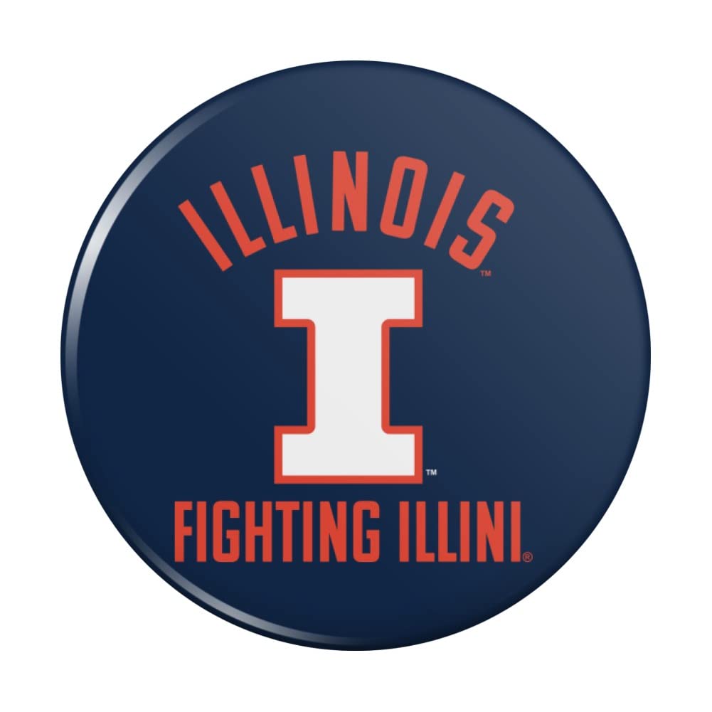 University of Illinois Official Logo Refrigerator Magnet - Strong Kitchen & Locker Button Magnet for School Spirit, Dorm Decor, Office Accessories & Fan Gifts
