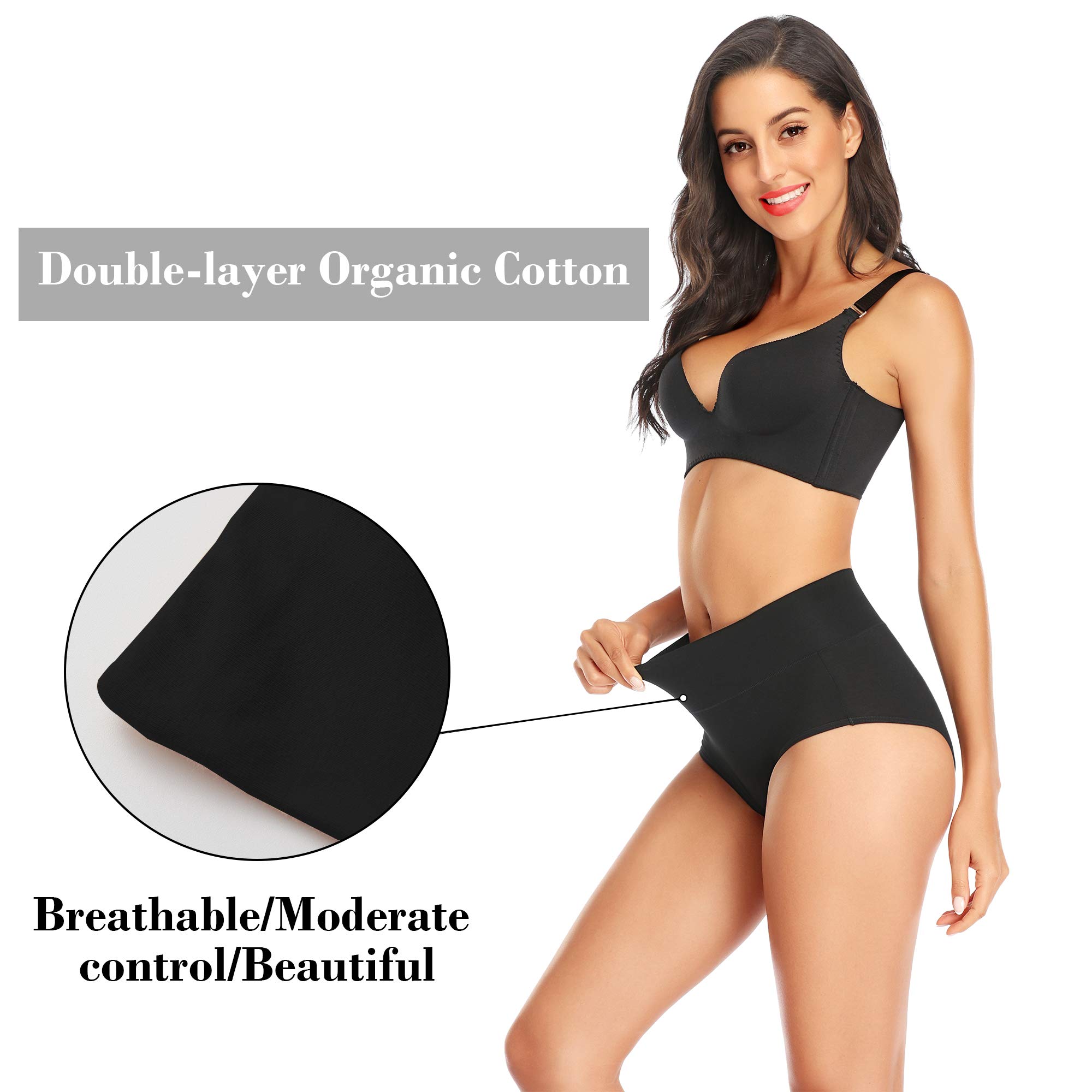 **Ceseboo Women's Tummy Control Underwear - High Waisted Cotton Full Briefs, No Muffin Top, Soft & Breathable Panties for Everyday Comfort & Shapewear**    *（使用场景：Perfect for daily wear, postpartum recovery, or as seamless shapewear under dresses and jeans）*