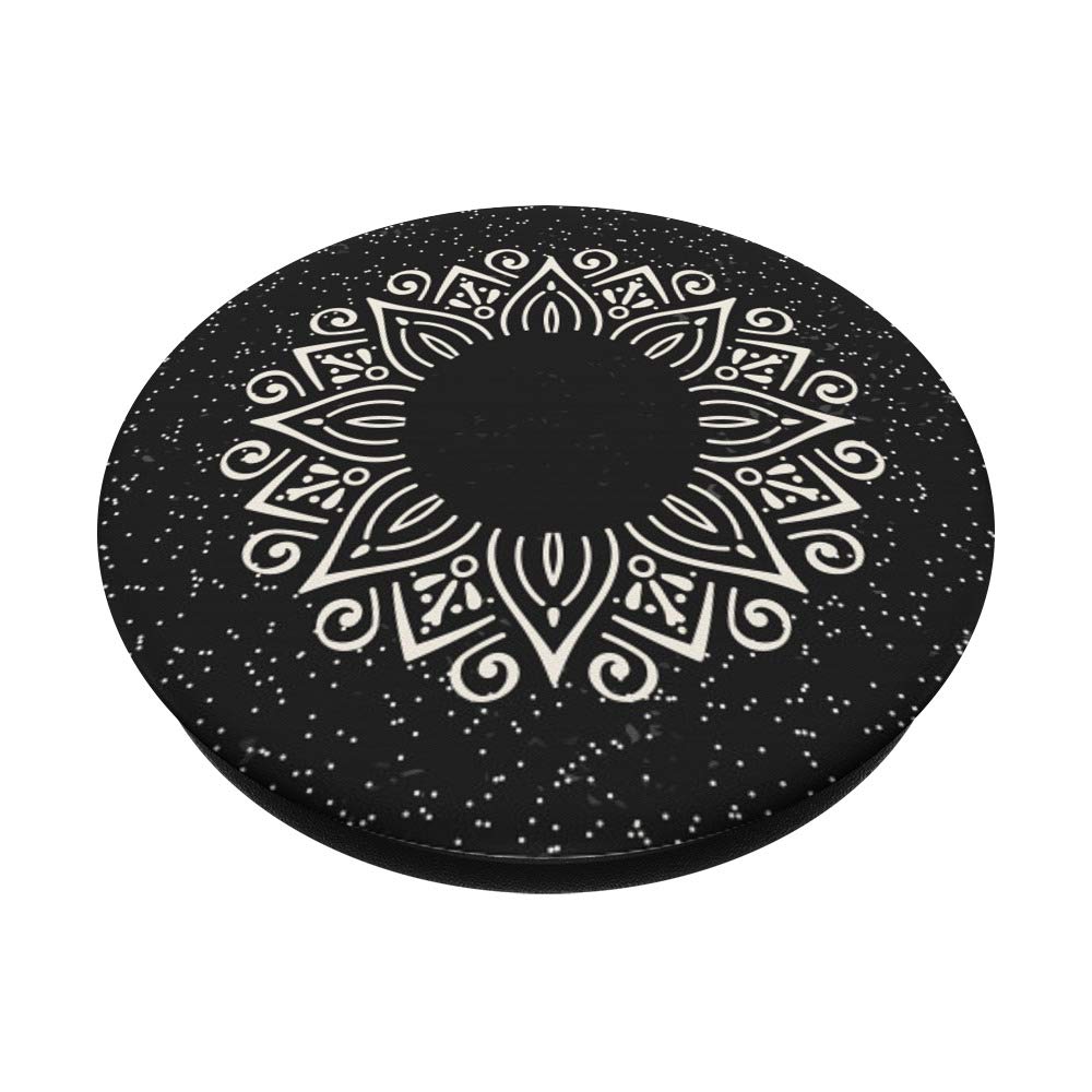 Black White Sunflower Mandala Swirls Background for Yoga & Meditation