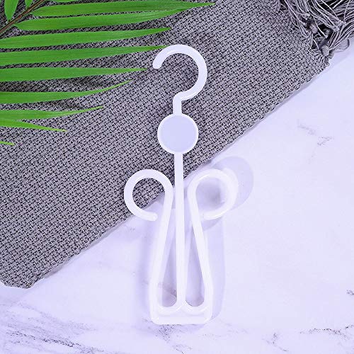30 PCS White Plastic Slipper Hooks for Flip Flops & Sandals - Shoe Display Hangers for Supermarkets, Retail Stores & Home Organization - Durable Shoe Rack Accessories (Ships from China)