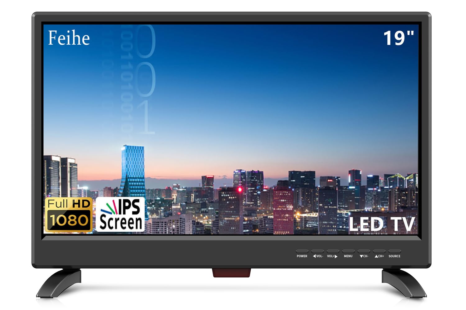 19 Inch LED Widescreen TV with Digital ATSC Tuner, HDMI/VGA/RCA/USB Ports | Flat Screen HDTV with Built-in Dual Speakers | Perfect for Kitchen, Bedroom, RV & Camping (2023 Model)