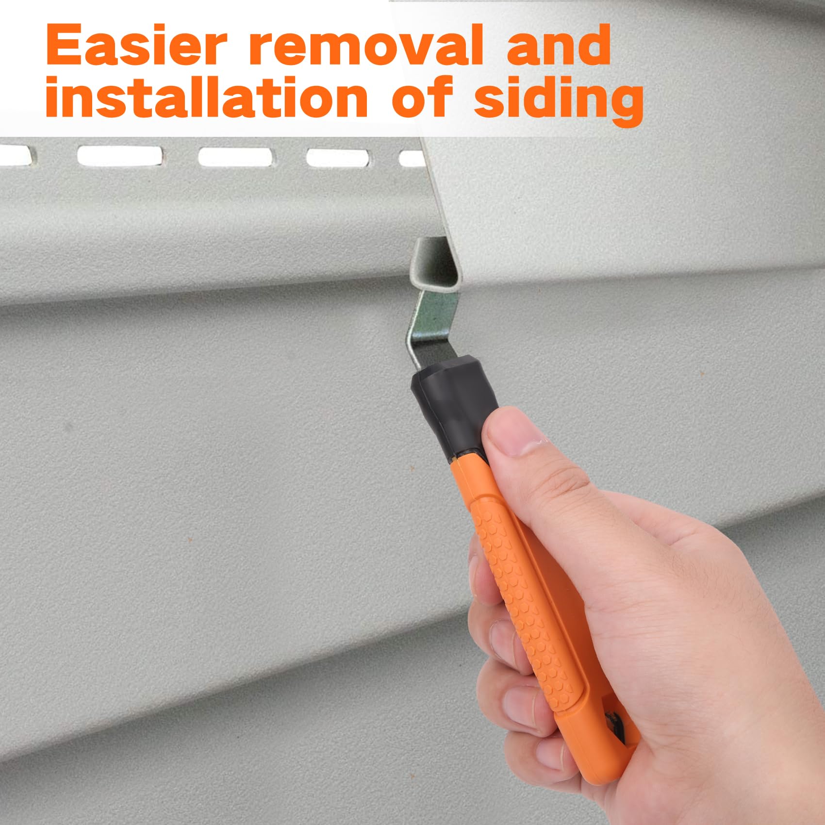 Professional Vinyl Siding Removal Tool with Extra Long Steel Blade - Non-Slip Grip Handle for Safe Installation & Removal - Prevents Damage to Vinyl Siding - Perfect for Home Renovation & Exterior Maintenance Projects
