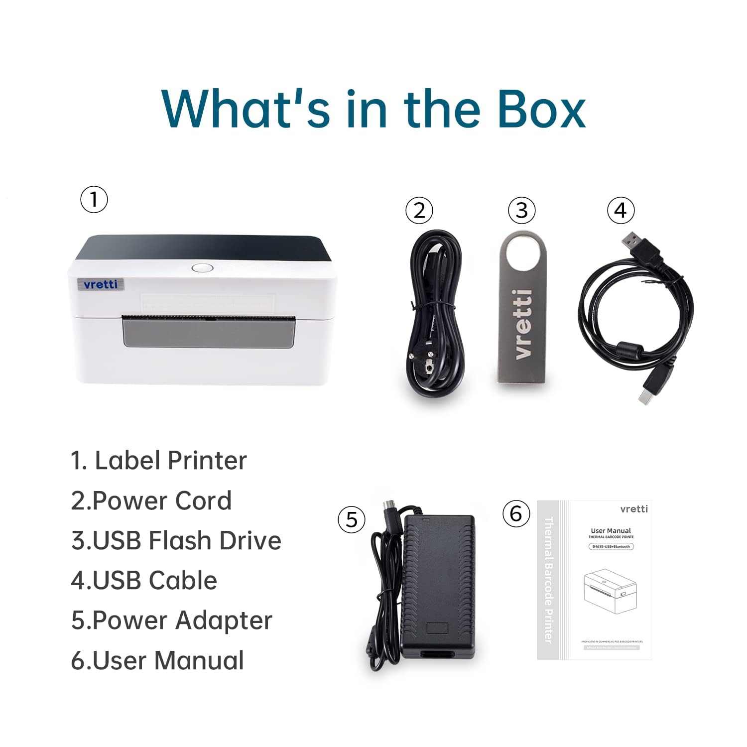 Vretti Bluetooth Thermal Label Printer 4x6 - Wireless Shipping Label Printer for USPS, UPS, FedEx | Compatible with iPhone, Android, Windows & Mac | Perfect for Small Business, E-commerce & Home Shipping