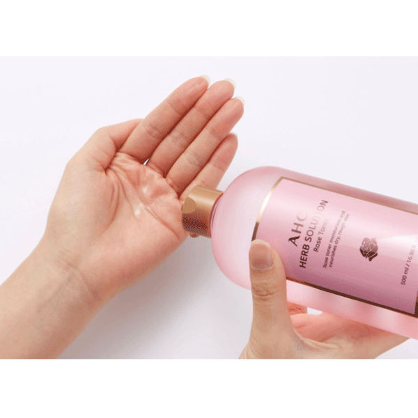 AHC Herb Solution Toner 500ml - Hydrating Facial Toner for Dry & Sensitive Skin | Korean Skincare for Daily Routine & Post-Cleansing Care