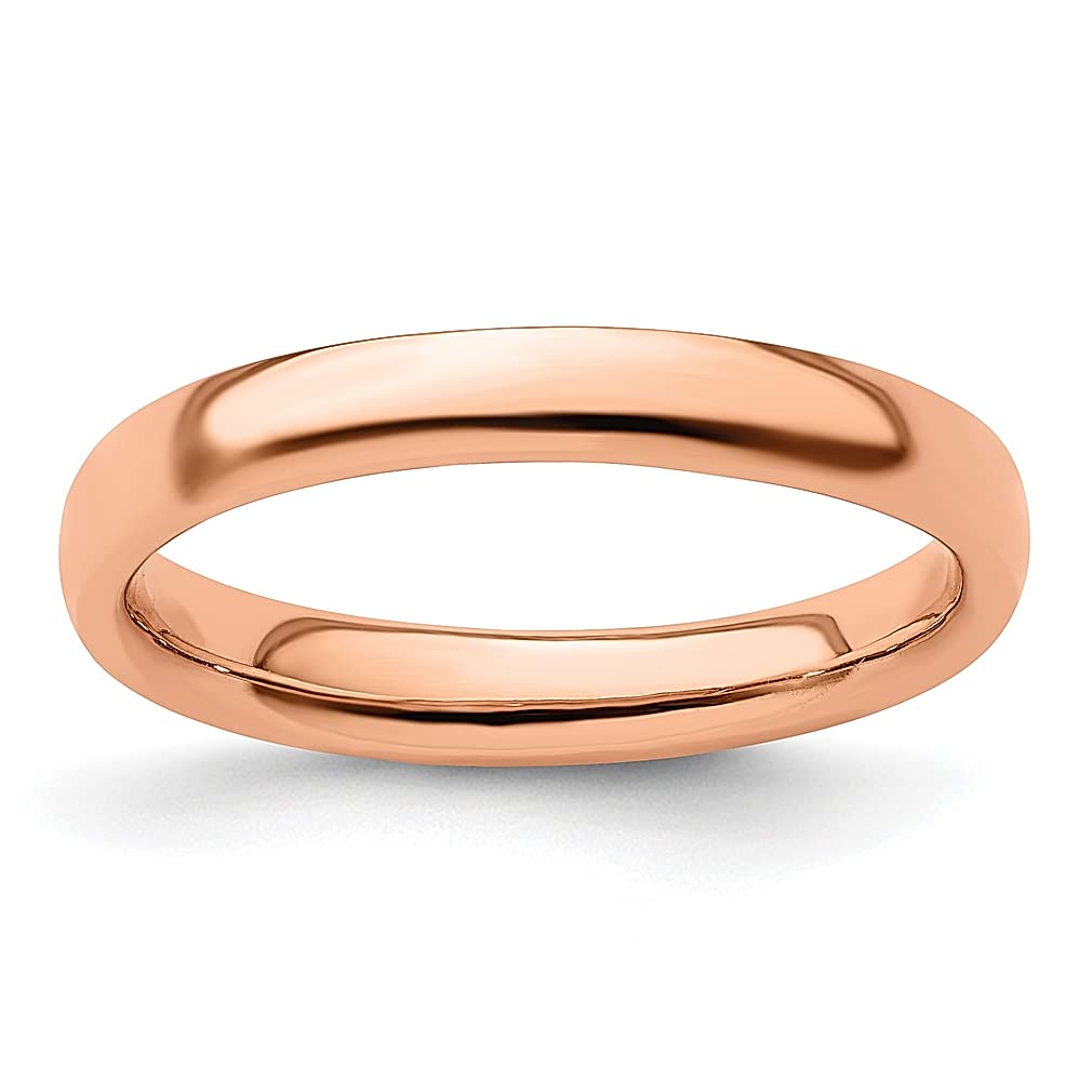 925 Sterling Silver Pink Plated Stackable Ring - Smooth Dainty Jewelry for Women - Perfect Gift for Her - Ideal for Everyday Wear, Date Nights & Special Occasions