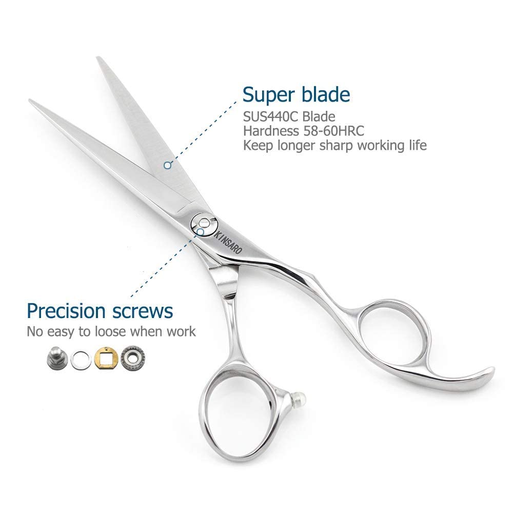 Kinsaro Professional 6 Inch Hair Cutting Scissors & 5.5 Inch Thinning Shears Set - Barber Grade Stainless Steel Hairdressing Scissors for Salon, Home Haircuts, Styling, and Trimming