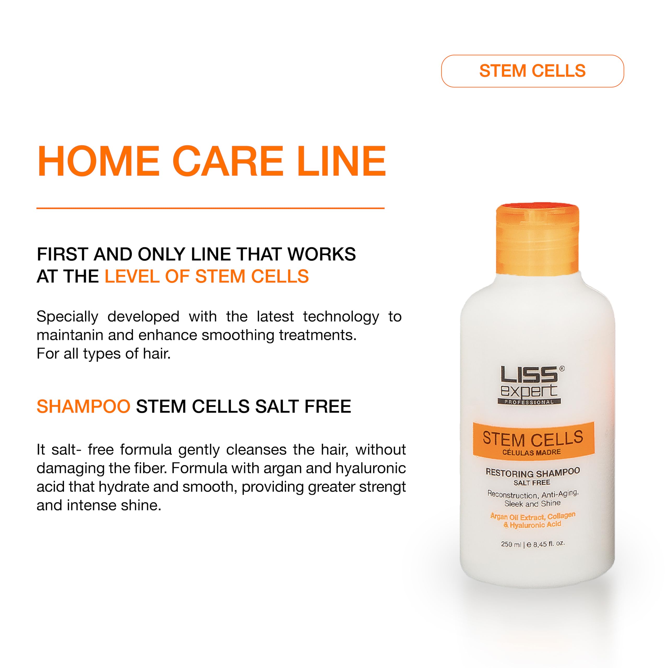 Liss Expert Stem Cells Smoothing Treatment with Organic Keratin & Argan Oil – Frizz-Free Hair Repair & Shine – Professional Straightening for Shoulder Length Hair – Includes Salt-Free Shampoo & Conditioner – Perfect for Salon-Quality Smoothing at Home