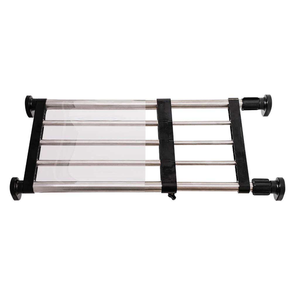Hershii Expandable Closet Organizer - Adjustable Tension Shelf Rod, Metal Storage Rack for Wardrobe, Kitchen & Bathroom - DIY Cabinet Divider (15.75-23.62 Inches, Black) - Perfect for Small Spaces & Closet Organization