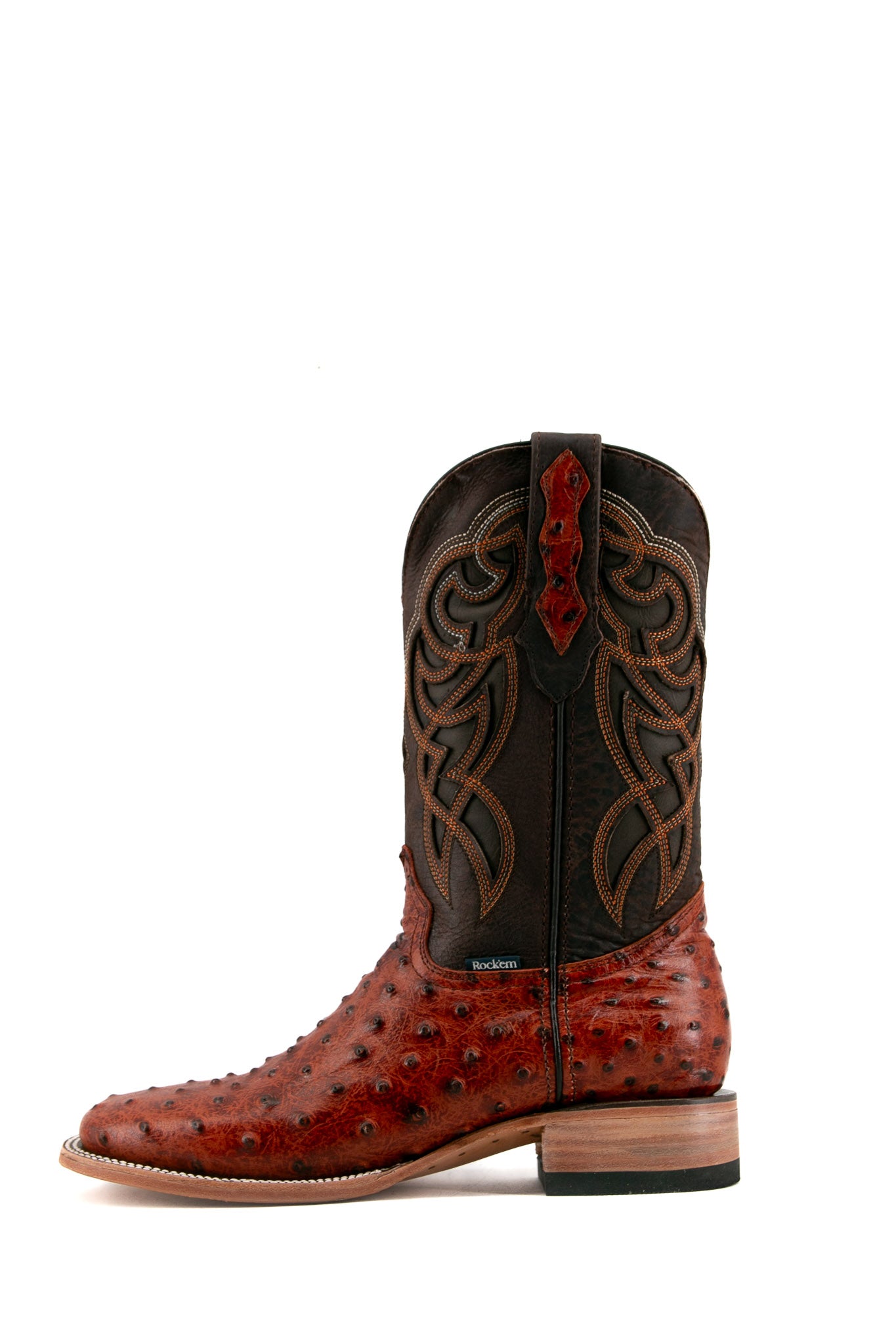 Premium Ostrich Leather Square Toe Cowboy Boots for Men - Western Style Rodeo & Ranch Work Boots - Perfect for Country Dancing, Horseback Riding & Outdoor Adventures
