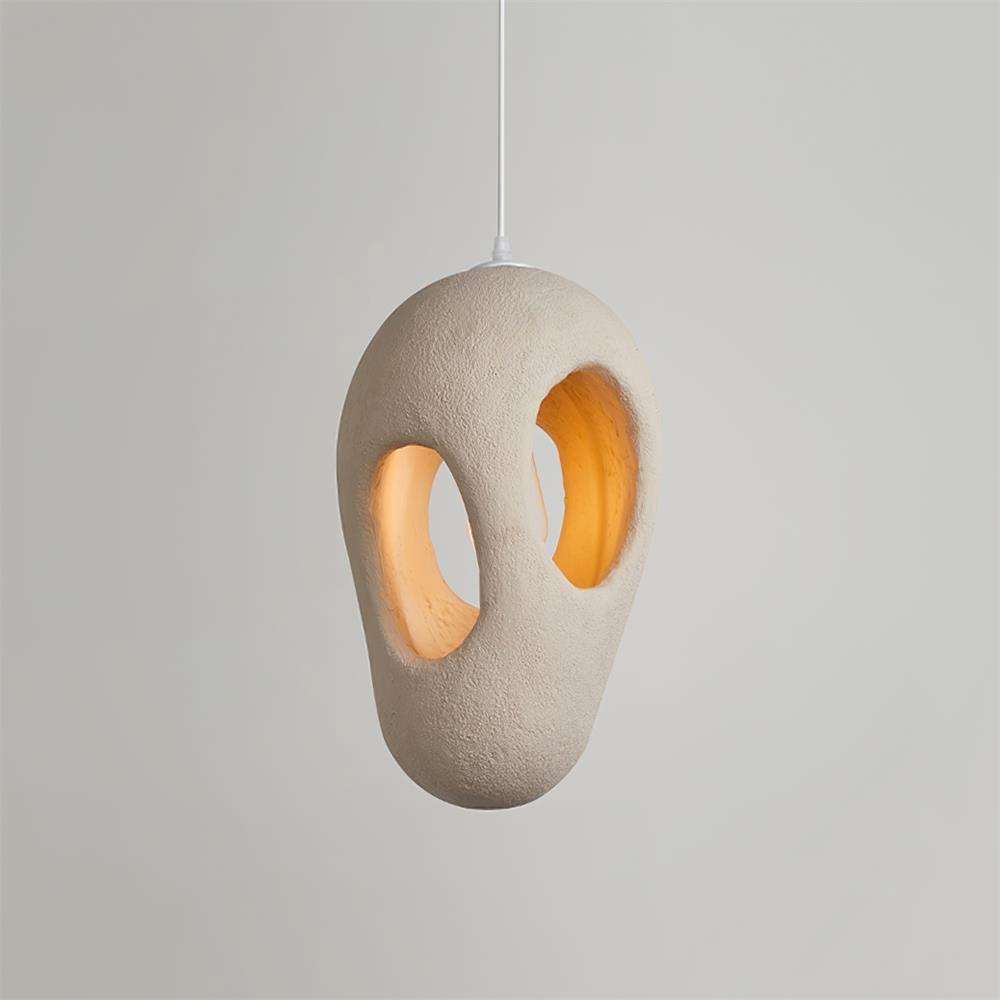 Handmade White Pendant Light - Modern Glass Hanging Lamp for Kitchen Island, Dining Room & Bedroom Lighting
