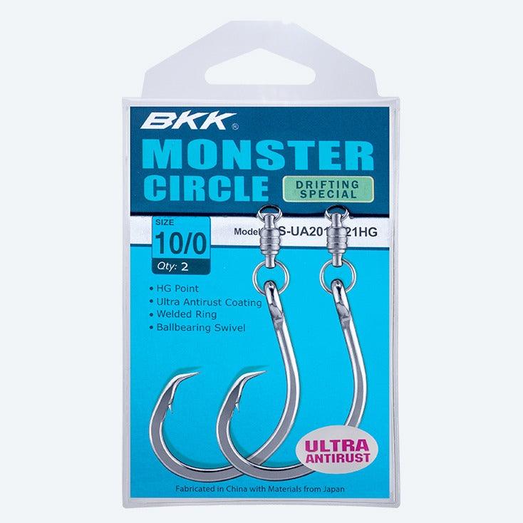 BKK Monster Circle Drifting Special Hooks - Premium Fishing Hooks for Saltwater & Freshwater - Strong & Sharp Fishing Hooks for Bass, Trout, Catfish - Ideal for Drifting, Trolling & Casting Techniques