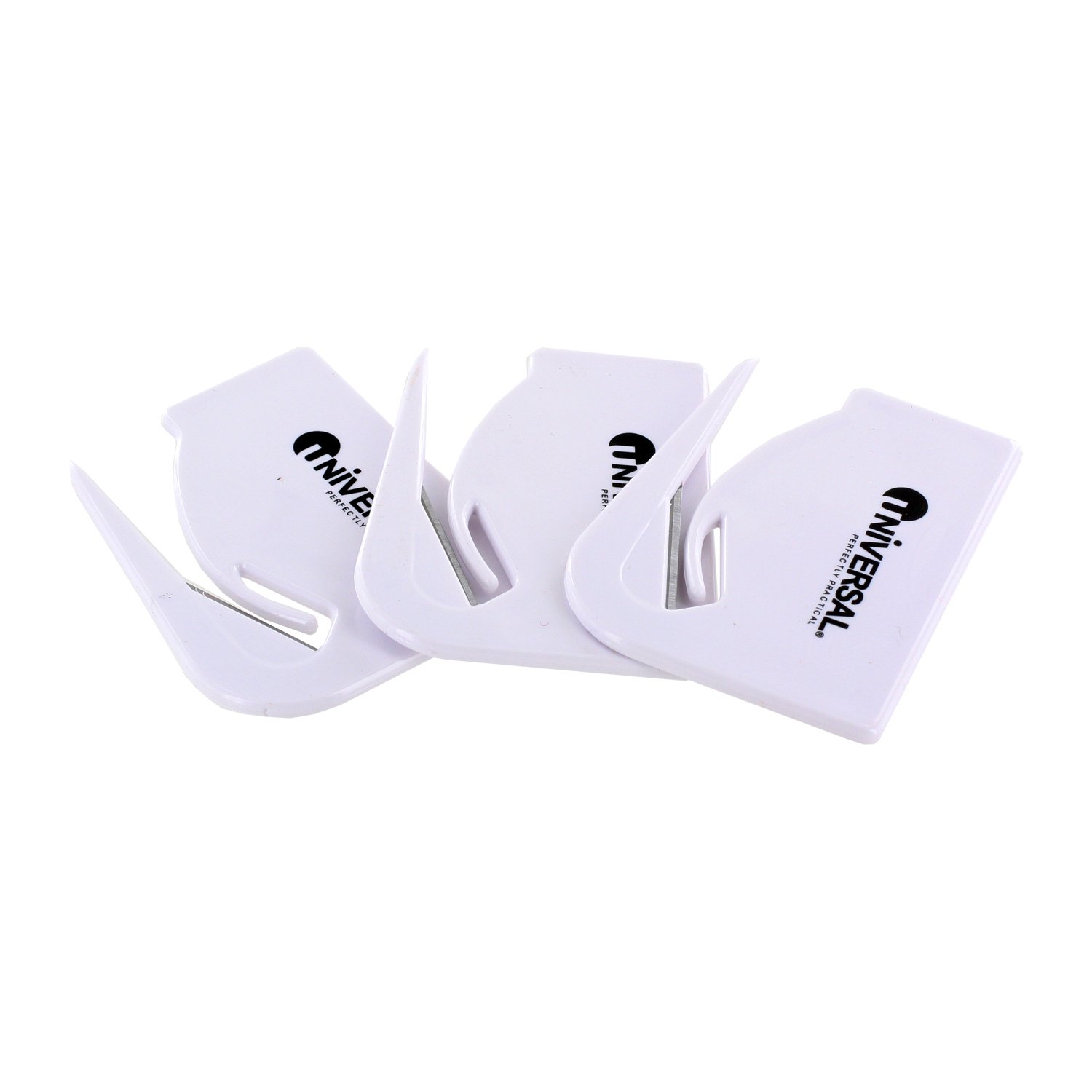 12 Pack White Hand Letter Openers with Concealed Blade - 2.5 Inch Slitter for Office Mail - Universal Office Products (Perfect for Home, Office & Business Mail Opening)