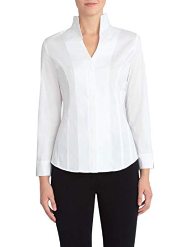 White Hi-neck Stretch Blouse