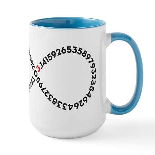 White/Blue Inside - Infinity Pi Large Mug