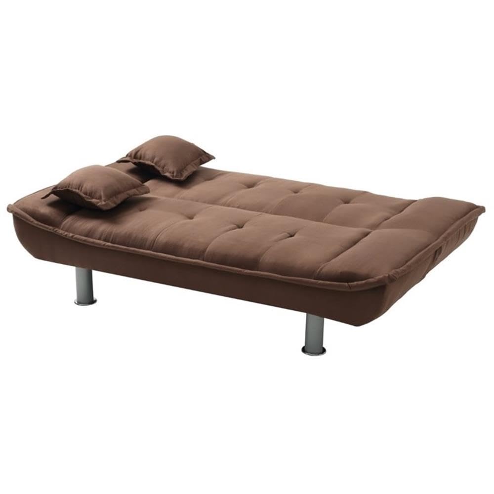 Glory Furniture Lionel Microsuede Sleeper Sofa in Chocolate Brown - Convertible Sofa Bed for Small Spaces, Living Room & Guest Room
