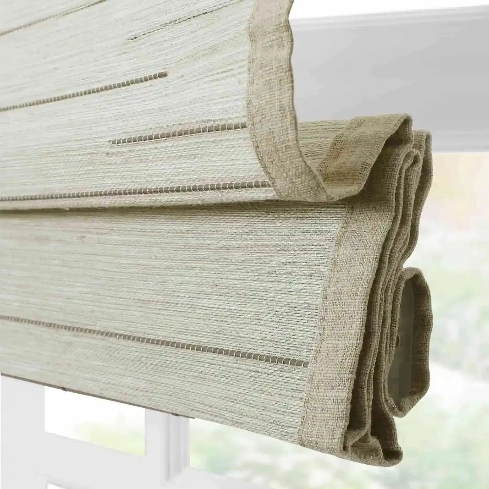 Rae Natural Ramie Bamboo Woven Shades - Series P | Eco-Friendly Window Coverings for Living Room, Bedroom & Patio | Light Filtering & UV Protection