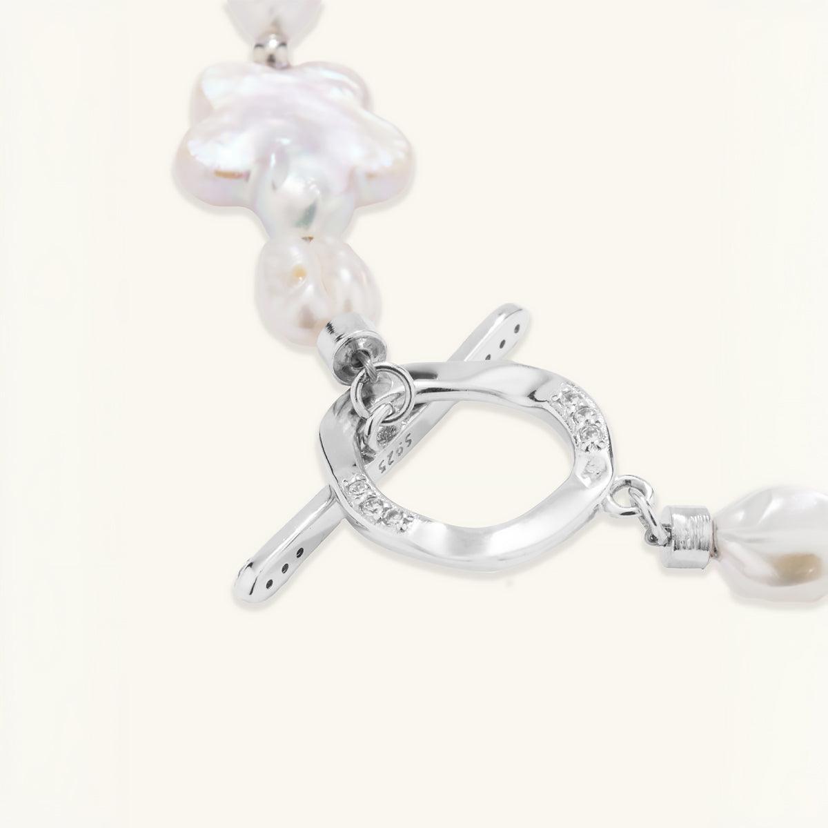 Elegant Plum Blossom Baroque Pearl Bracelet - Vintage Style Handmade Jewelry for Women - Perfect for Weddings, Parties & Special Occasions