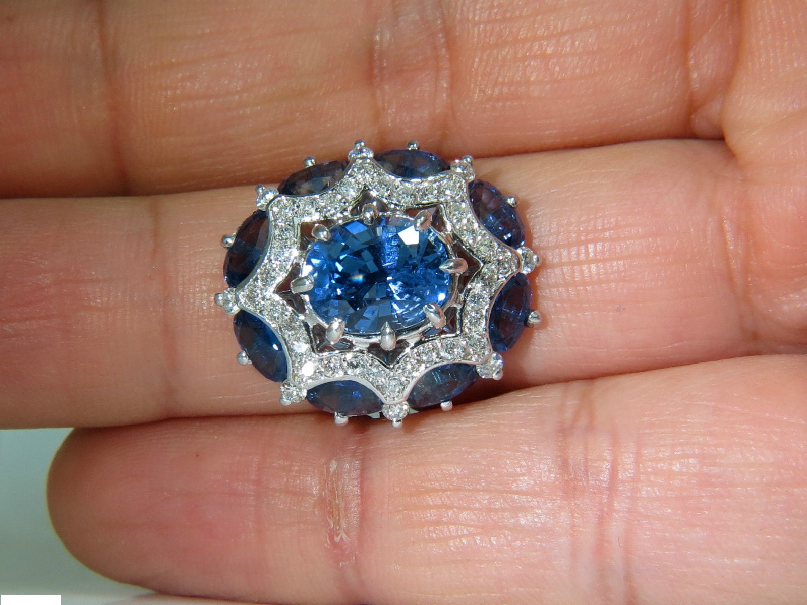 9.10CT GIA Certified Natural No Heat Sapphire & Diamond Cocktail Ring - Perfect for Weddings, Anniversaries & Special Occasions