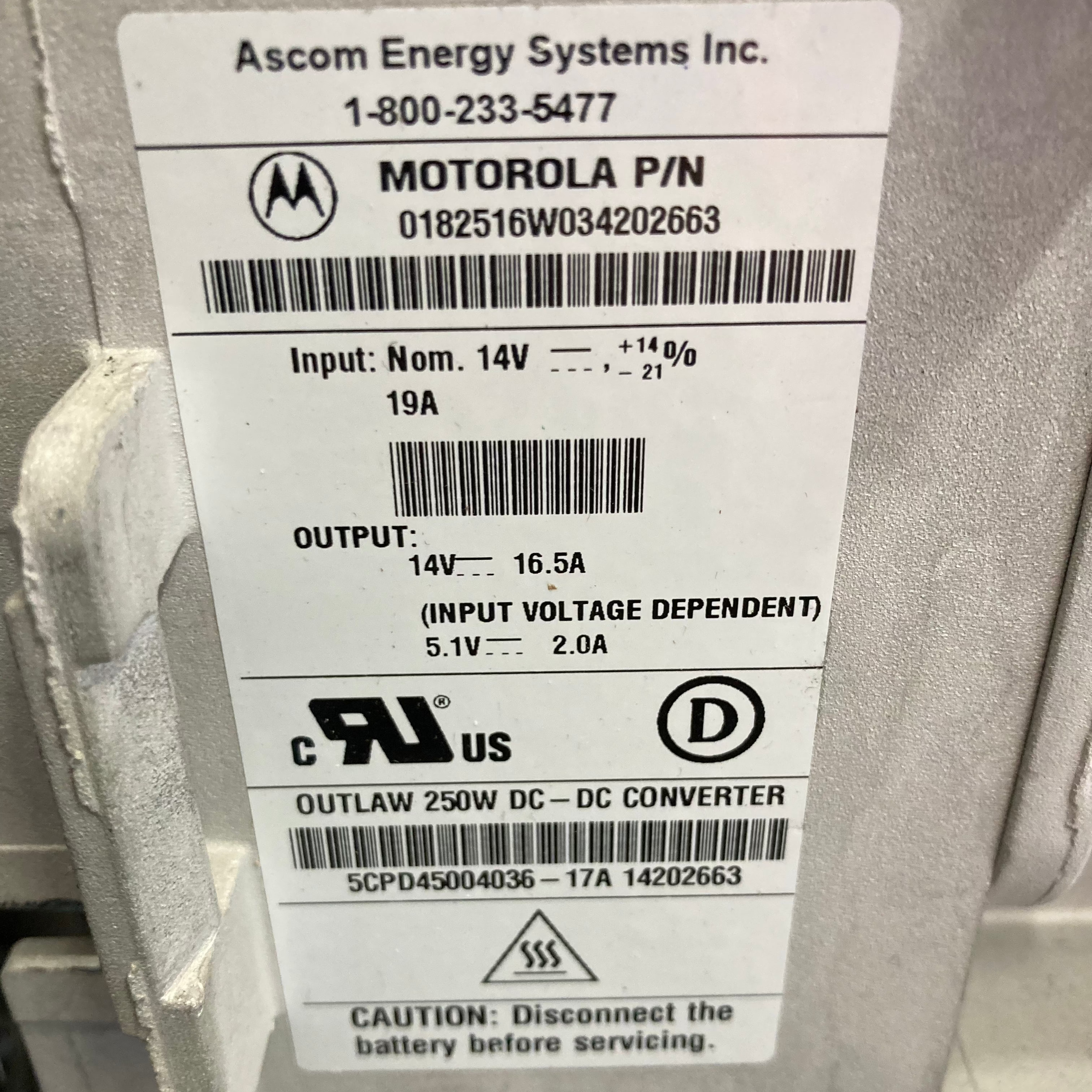 Motorola MTR2000 14V 250W Power Supply Unit (PSU) - Replacement Power Adapter for Two-Way Radios - Ideal for Emergency Communications & Commercial Use