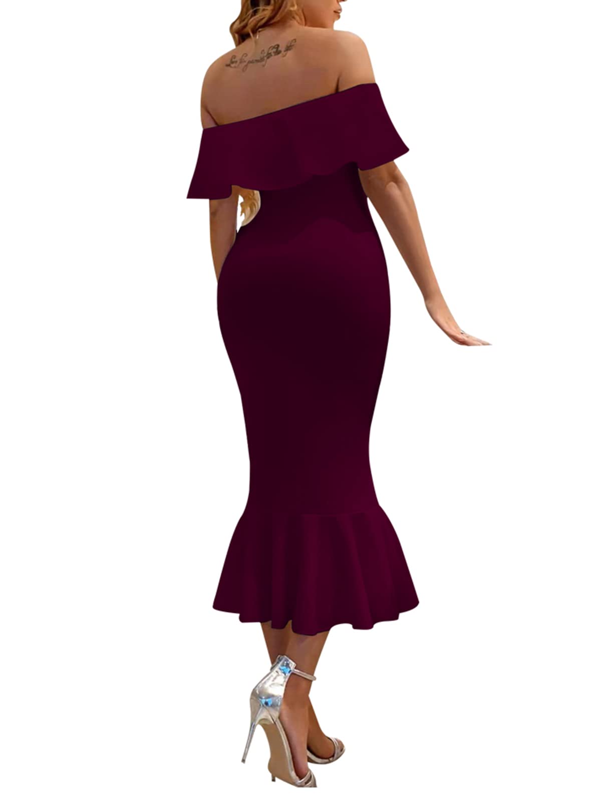 Elegant Women's Long Sleeve Wrap V-Neck Bodycon Maxi Dress for Cocktail Party, Evening Gala & Special Occasions | Flattering Sexy Figure-Hugging Design