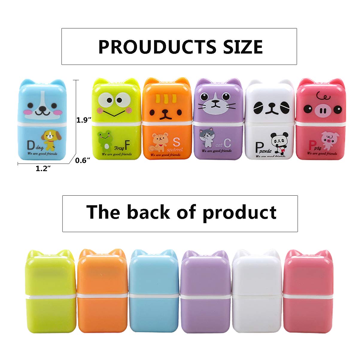 24 Pack Cute Pencil Erasers with Clean-Up Roller - Bulk Eraser Set for School, Office & Art Supplies - Perfect for Party Favors, Classroom Rewards & Gift Bags