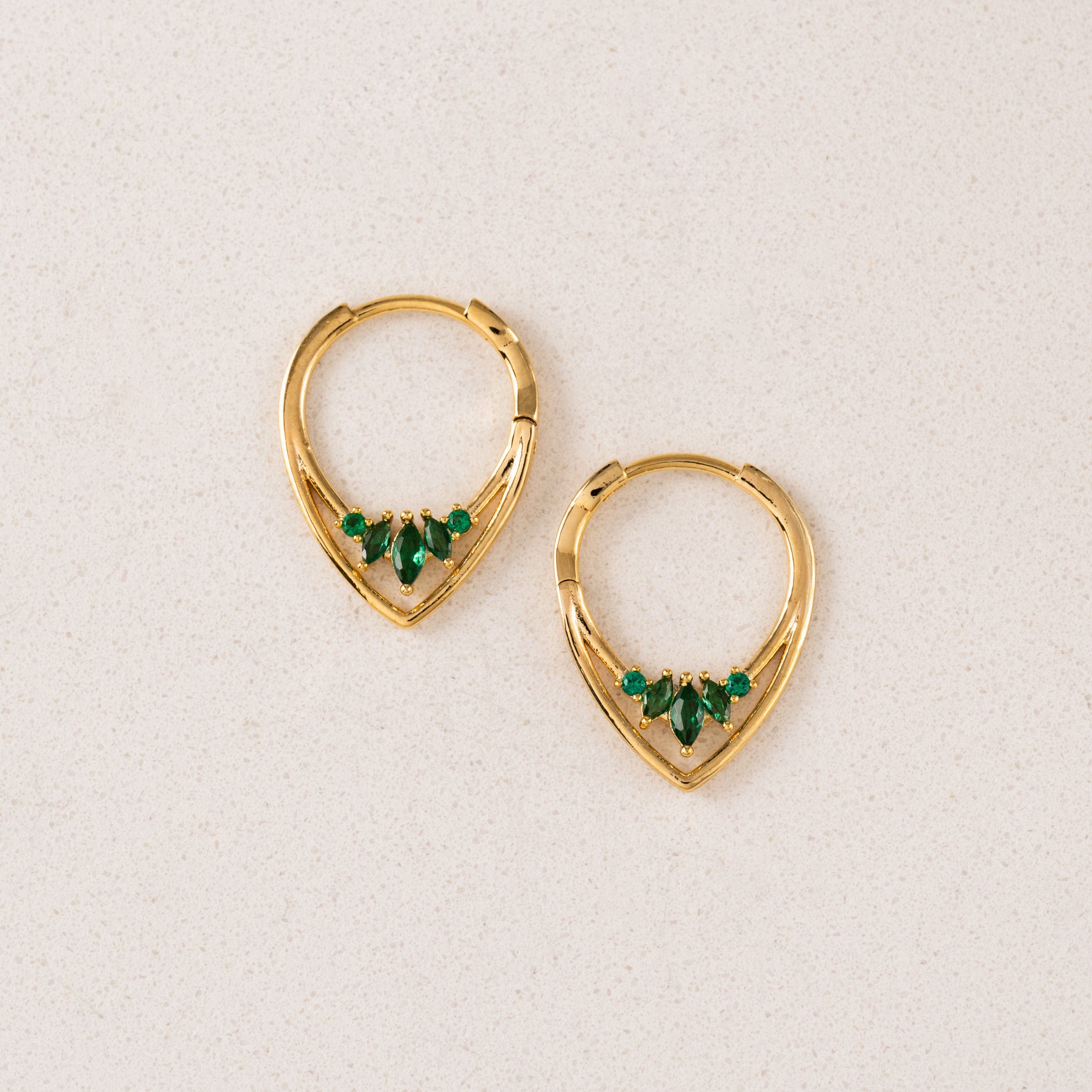 Aria Hoop Earrings for Women - 14K Gold Plated Stainless Steel Dangle Earrings - Lightweight & Hypoallergenic Jewelry for Everyday Wear, Parties & Special Occasions