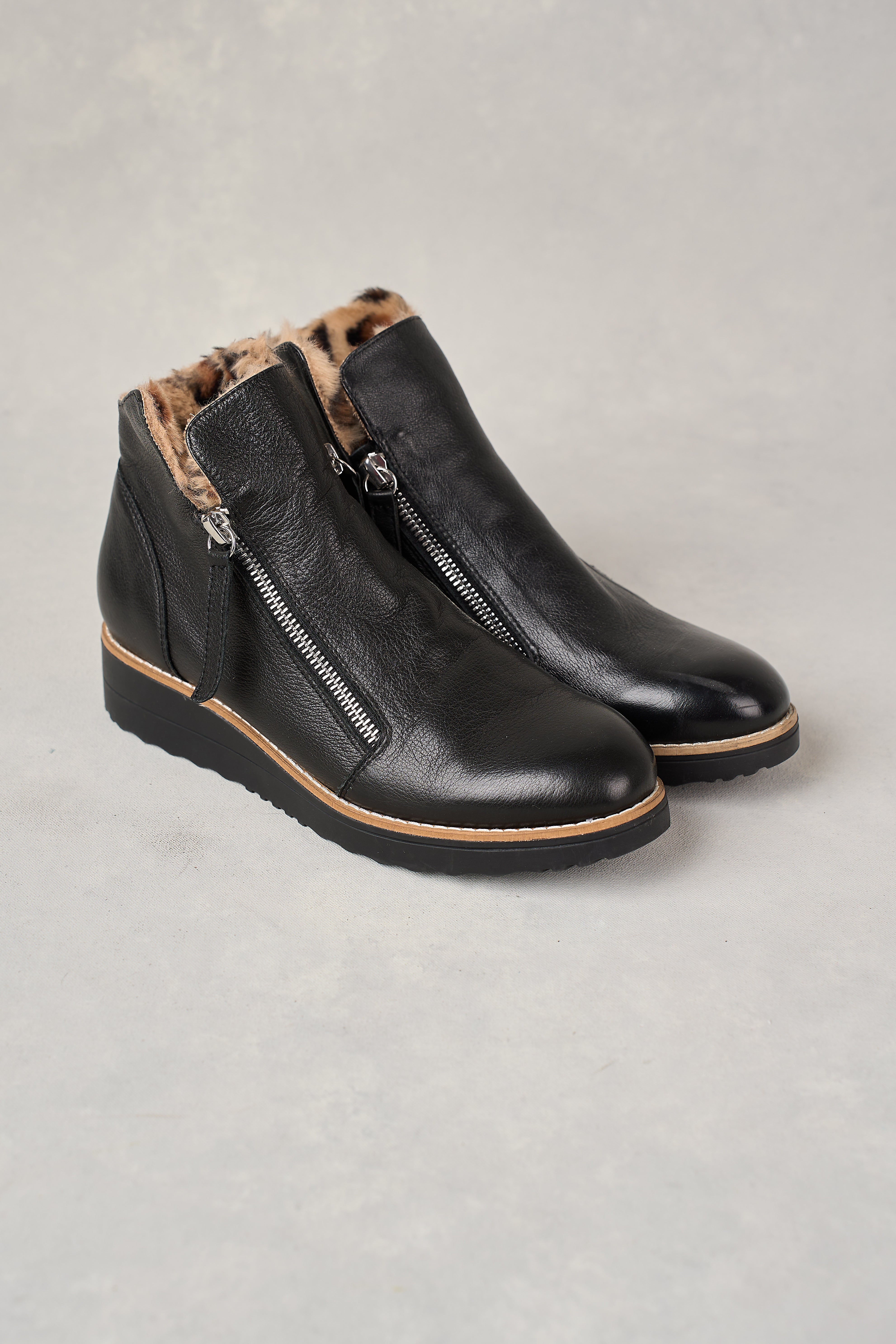 Double Zip Sneaker Boot for Women - Waterproof Black Ankle Boots for Walking, Hiking & Outdoor Activities