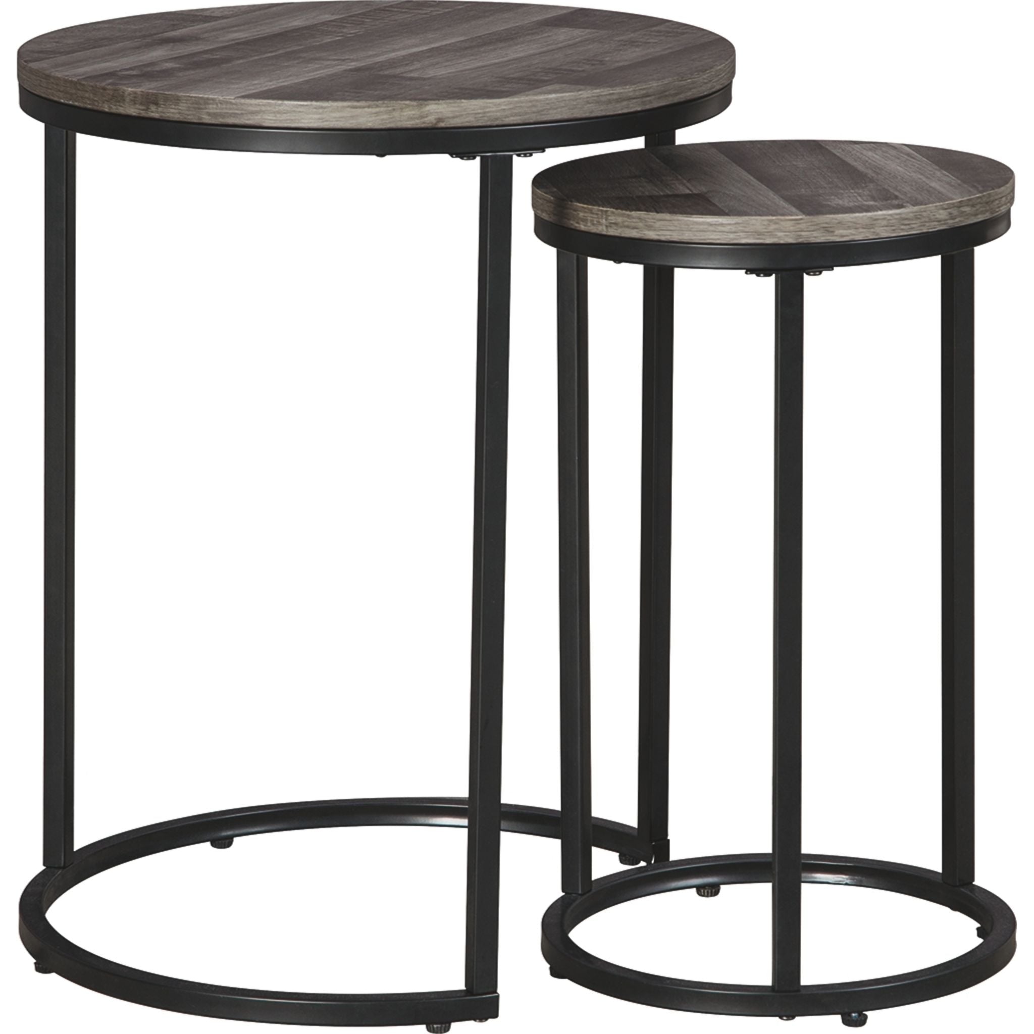 Briarsboro Accent Table Set of 2 - Modern Gray and Black Side Tables for Living Room, Bedroom & Office - Small End Tables with Sturdy Metal Base for Home Decor