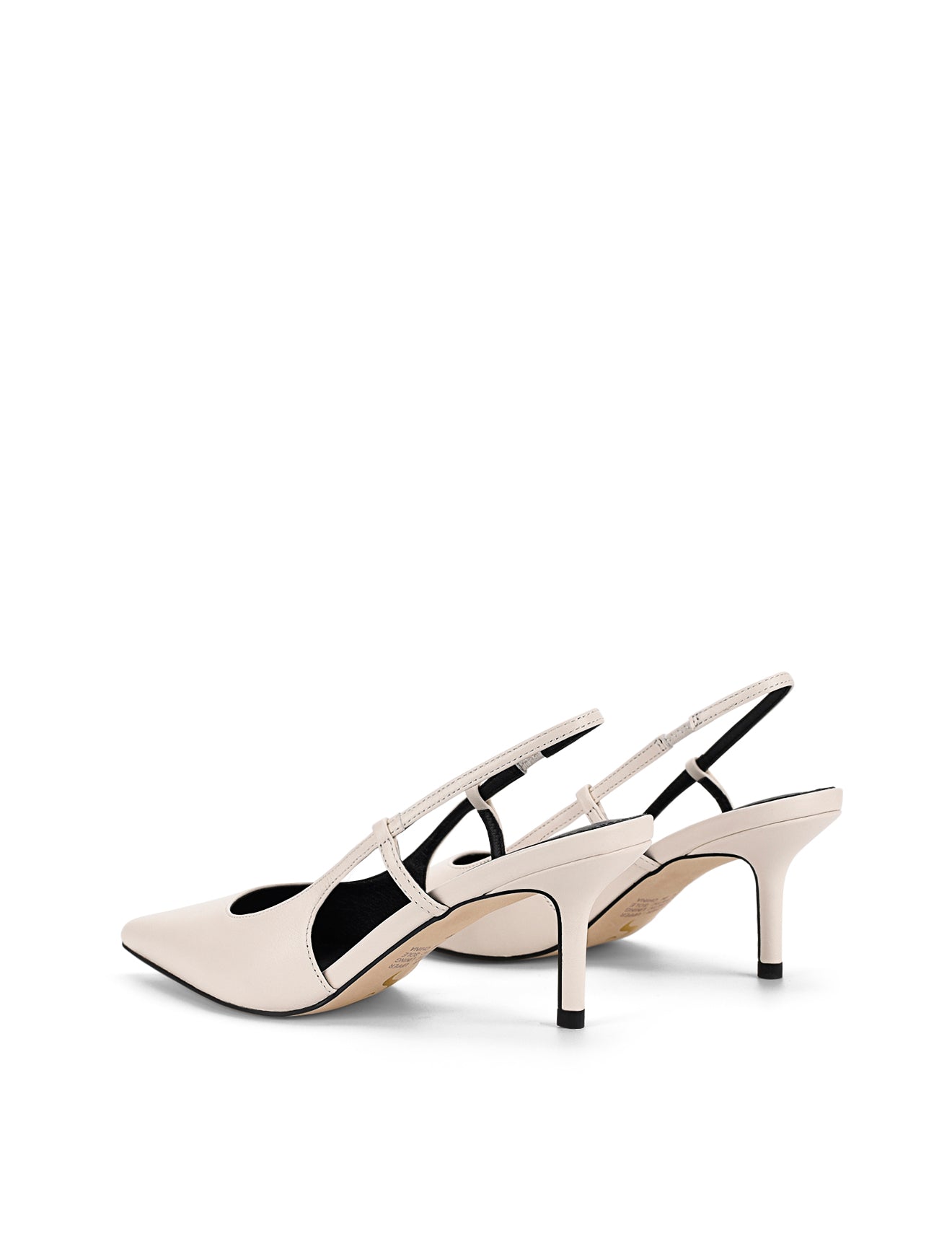 Yohana Women's Heeled Slingback Sandals - White Leather Dress Shoes for Weddings, Parties & Office Wear