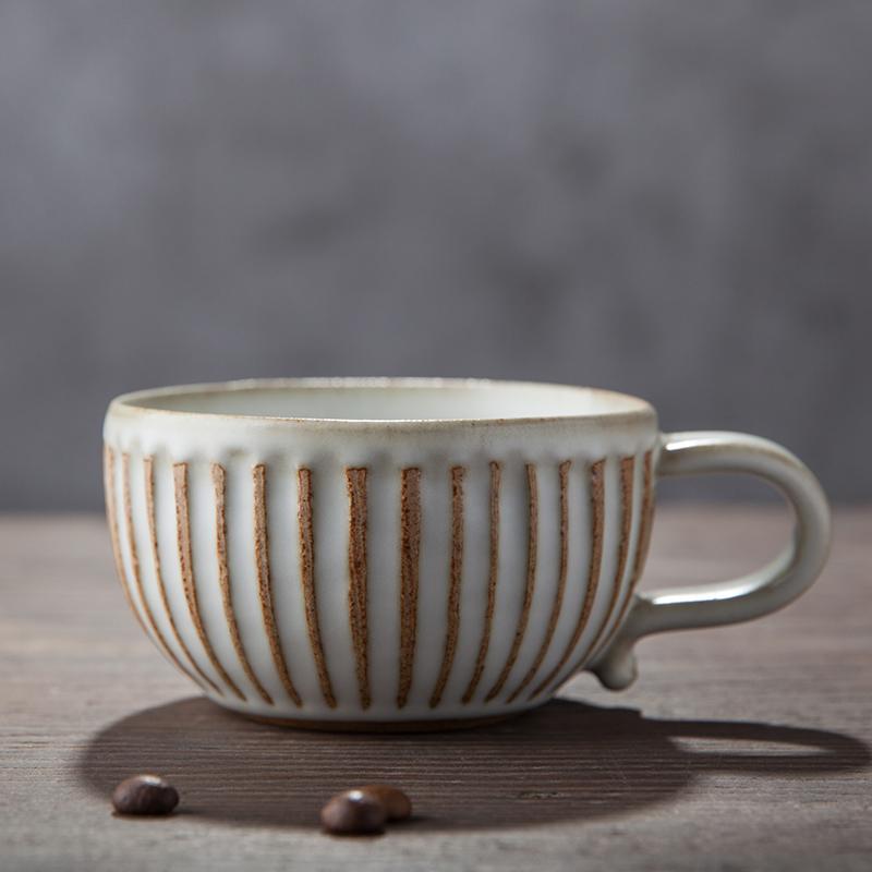 Premium Porcelain Breakfast Milk Cups & Latte Coffee Mugs Set - Elegant Tea Cups with Saucers for Cappuccino, Espresso & Hot Beverages - Perfect for Home, Office & Cafe Use